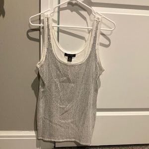 Women’s white sequin tank top